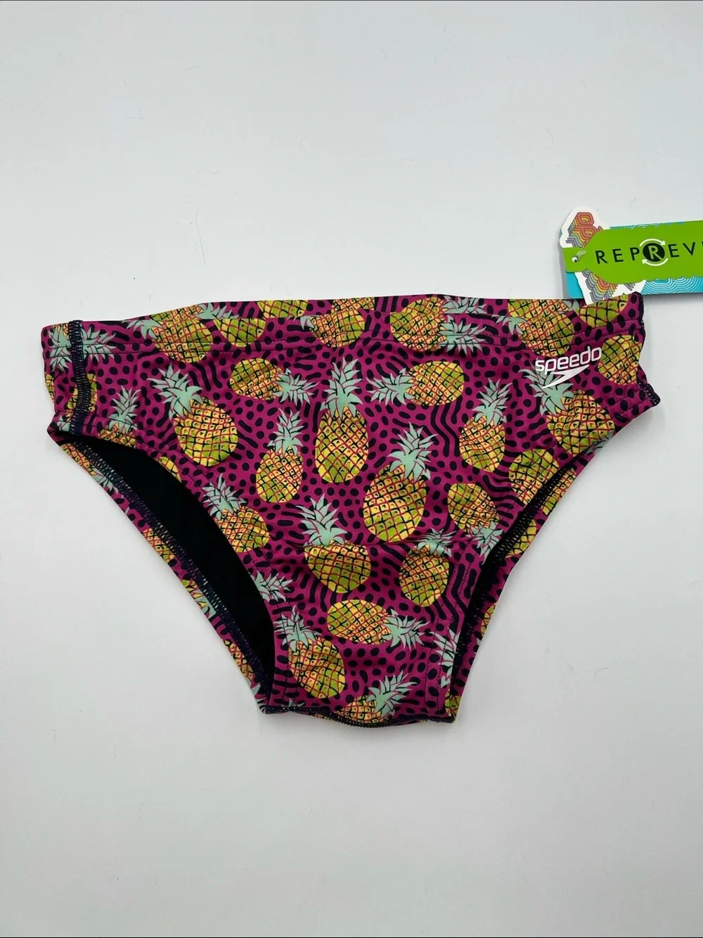 Speedo ECO Endurance racer swimming brief shorts pineapple pink swim men new 30
